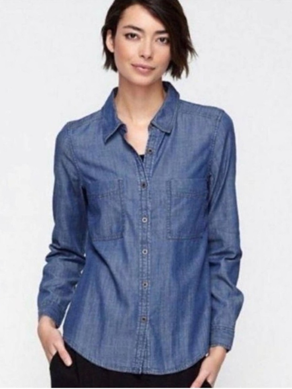 Eileen Fisher Tencel denim button down, size S